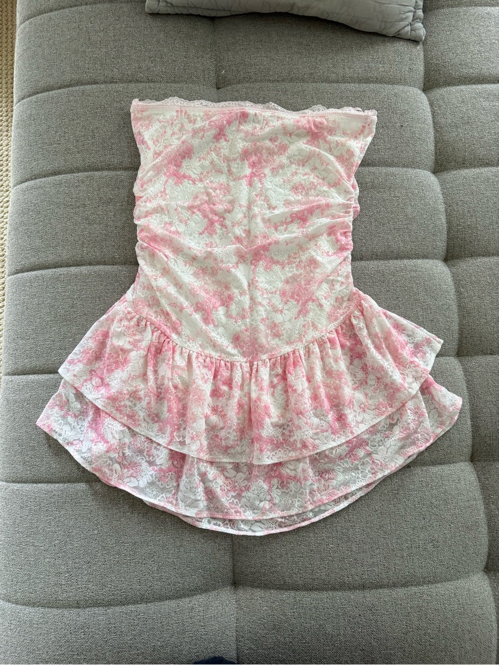 LoveShackFancy x PINK 🌸 Strapless Tiered Mini Dress
